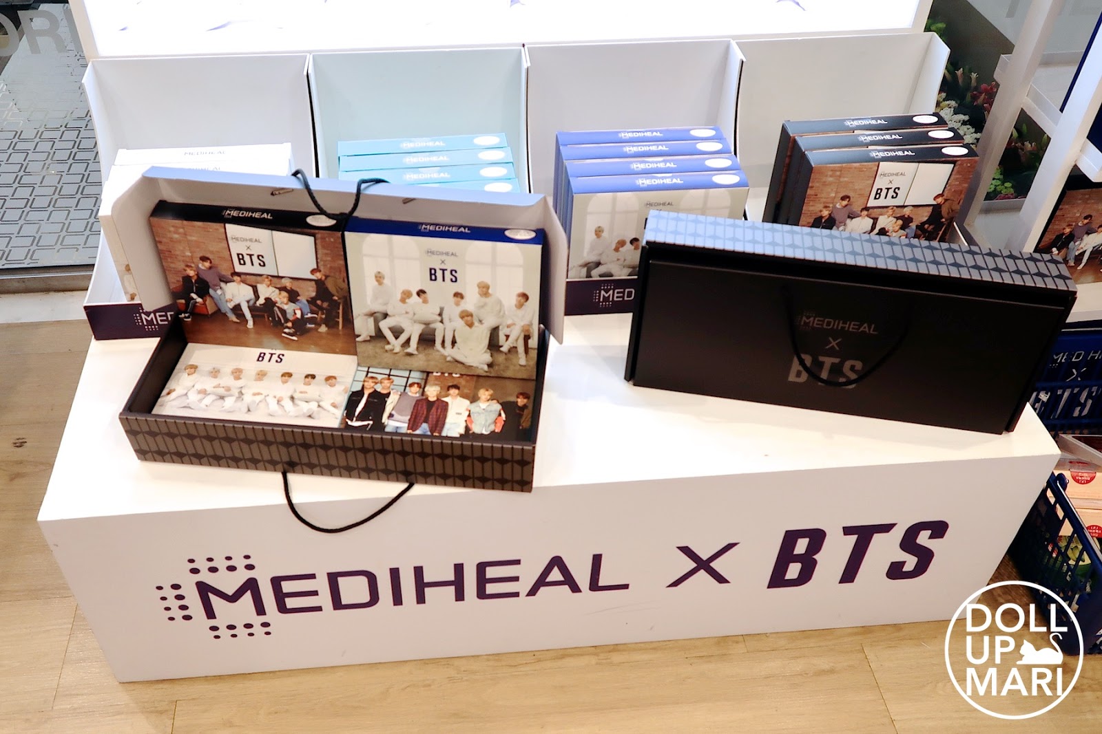 Mediheal X BTS Masks Limited Edition Boxes On Display On Shelf 