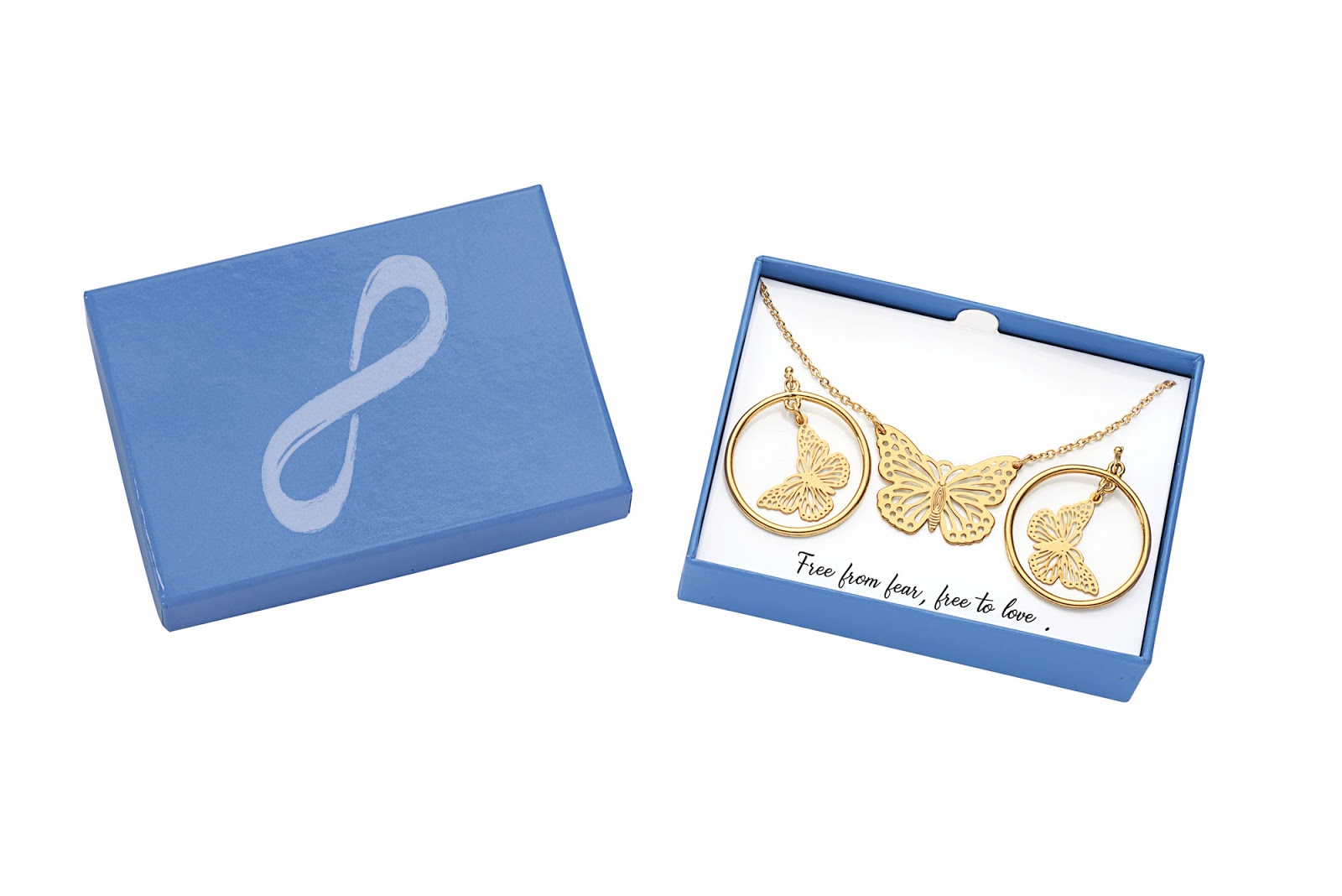 EST Aksesuar Butterfly Gold Necklace Gold Plated Birthday Gift for Friend  and Lover (BLUE) - Trendyol
