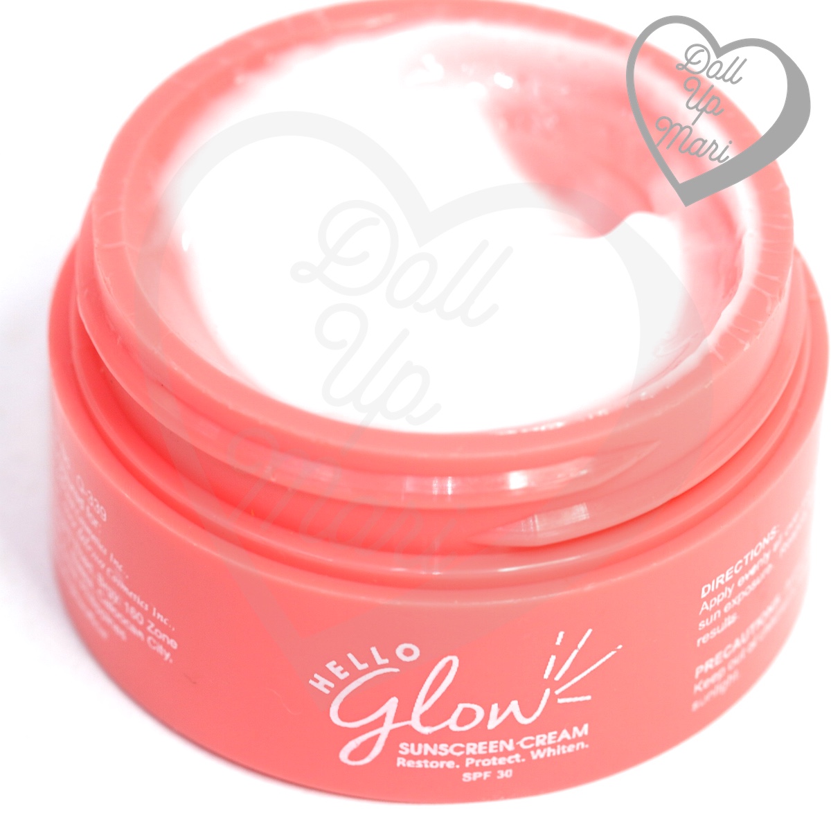 Hello Glow by Ever Bilena Sunscreen Cream Jar when opened