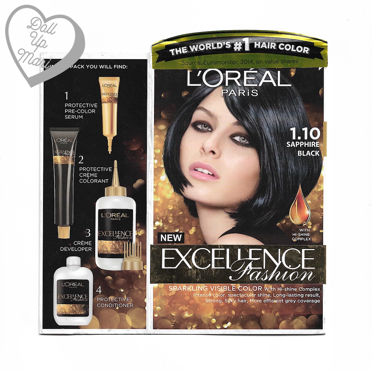 L'Oréal Excellence Fashion Hair Color ( Sapphire Black) Review | Doll  Up Mari