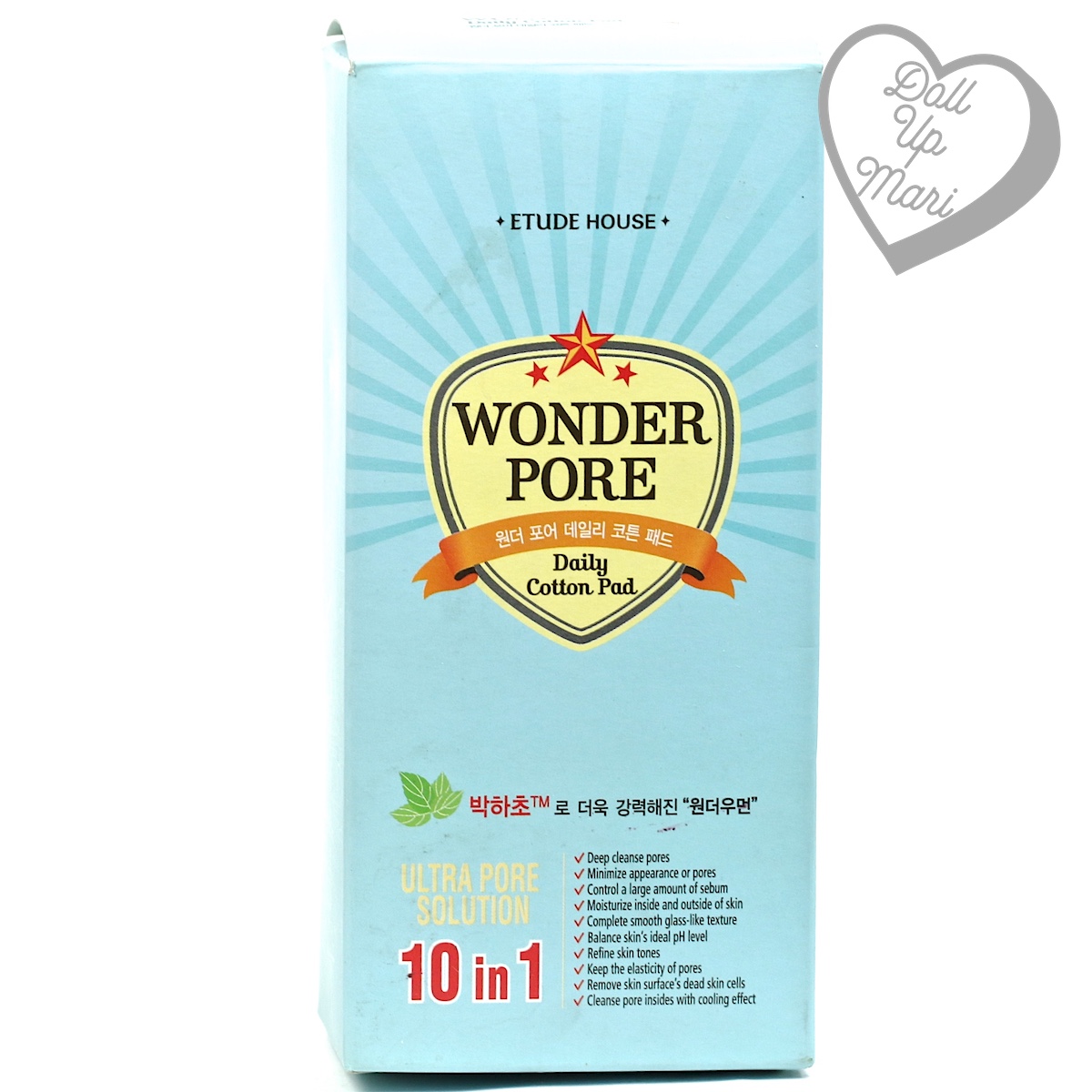 Pack shot of box of Etude House Wonder Pore Daily Cotton Pads