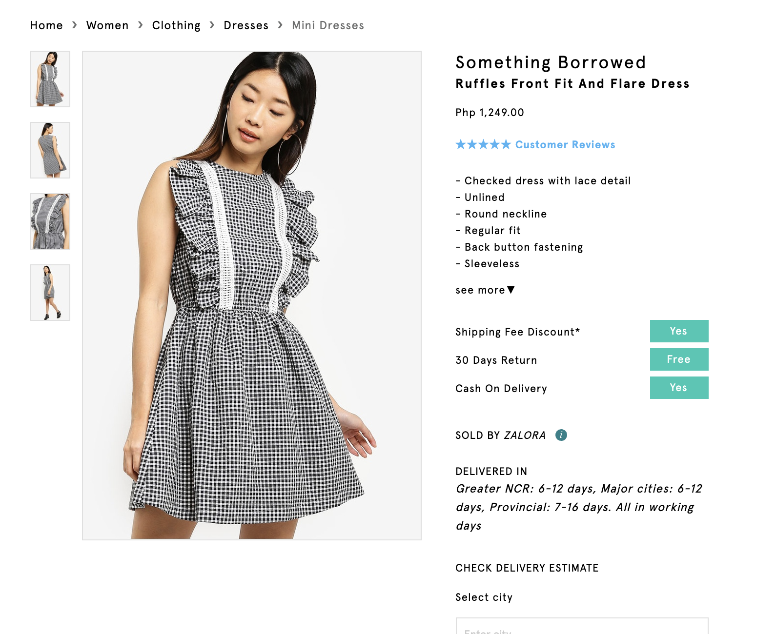 Screenshot of Something Borrowed Fit and Flare Dress