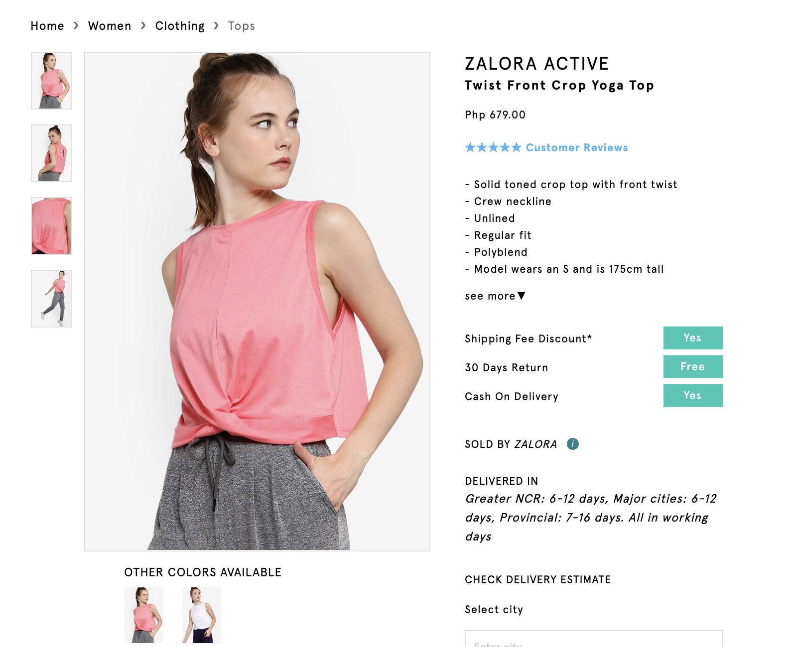 Screenshot of Zalora Basics Tank Dress w/ Twist Front