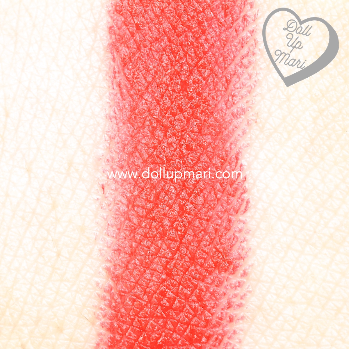 swatch of Coral Fever shade of AVON Perfectly Matte Lipstick