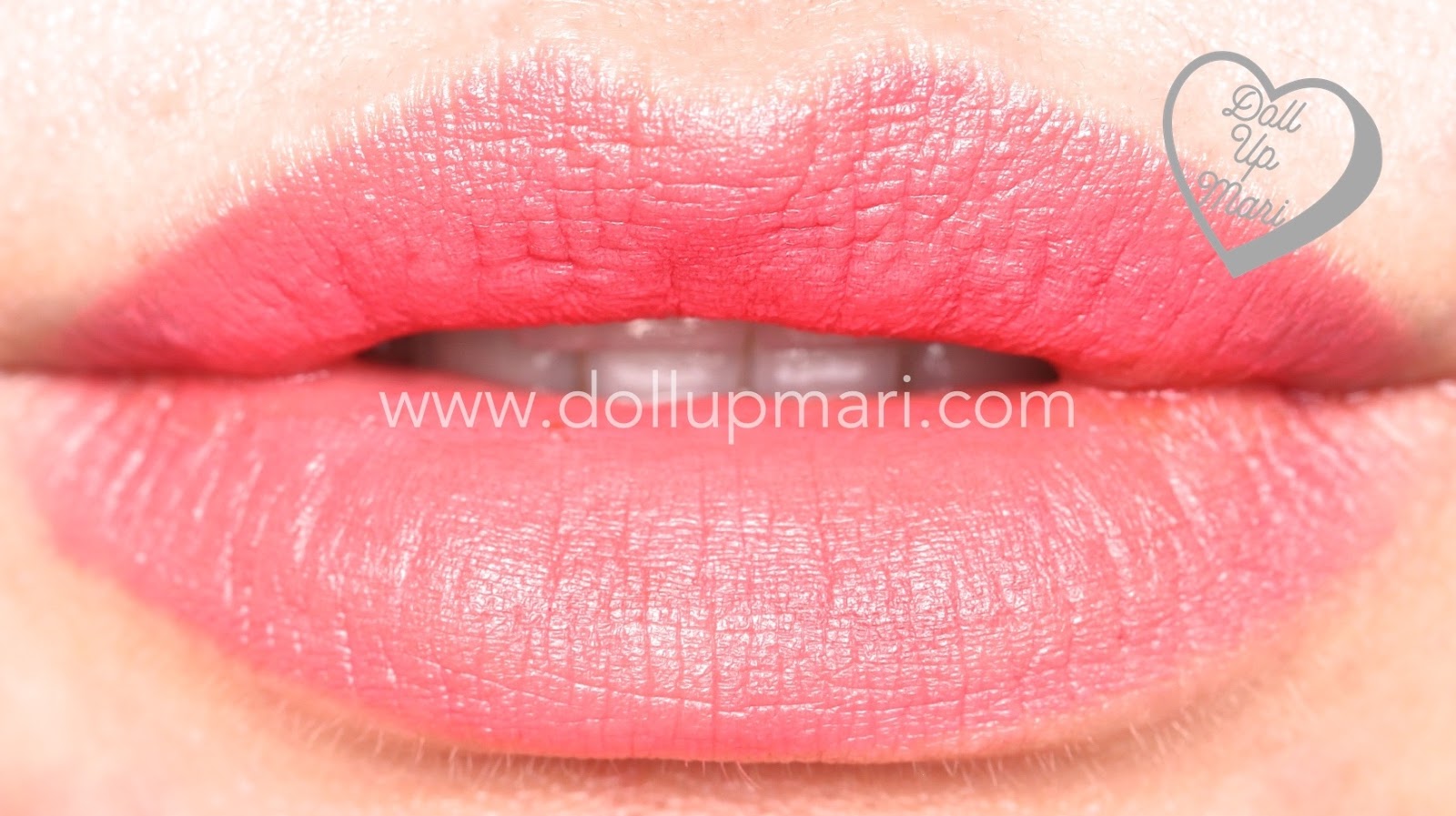 Lip Swatch of Peach Flutters shade of AVON Perfectly Matte Lipstick