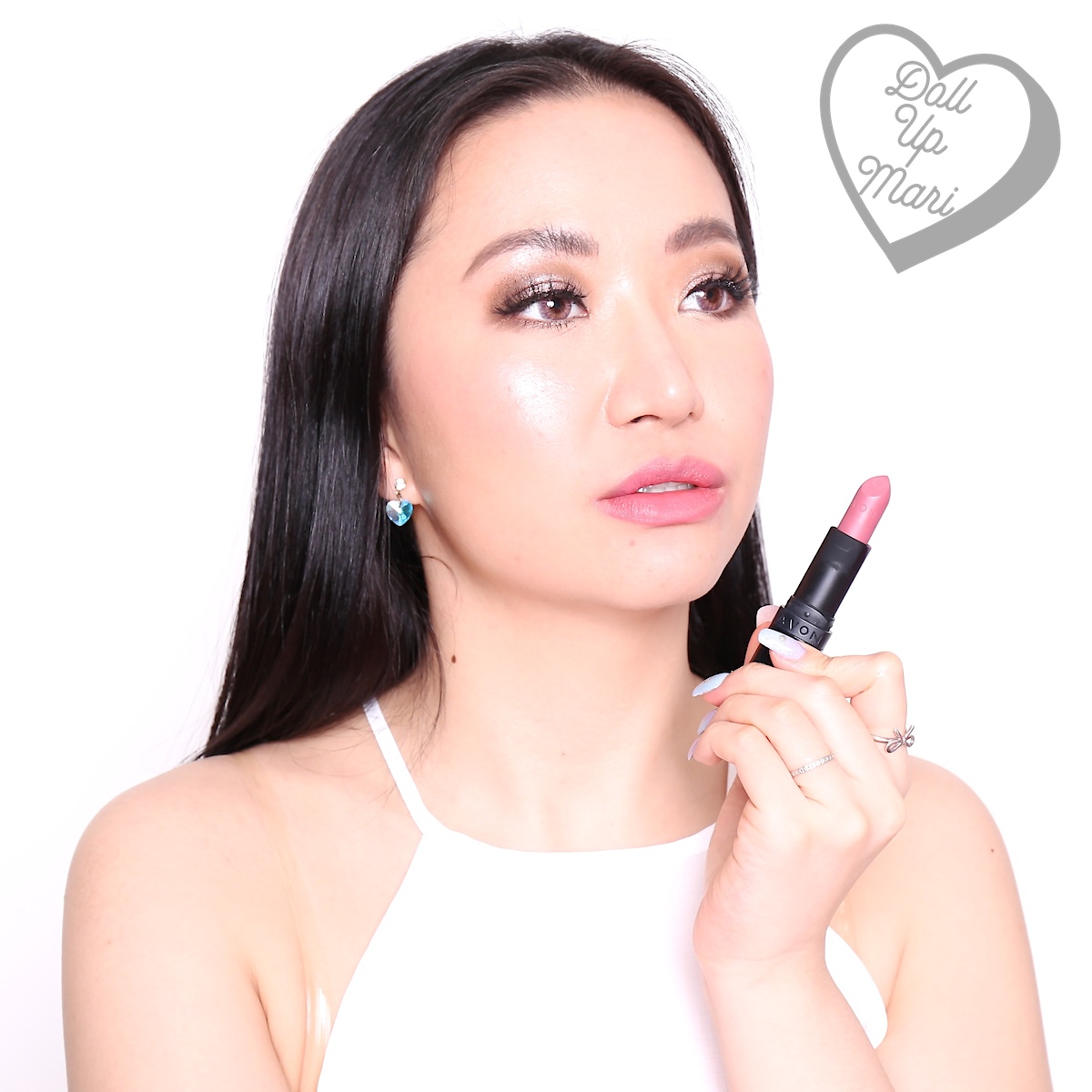 Wearing Pink Truffle shade of AVON Perfectly Matte Lipstick