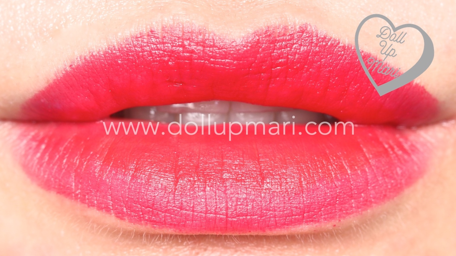 lip swatch of Ruby Kiss shade of AVON Perfectly Matte Lipstick