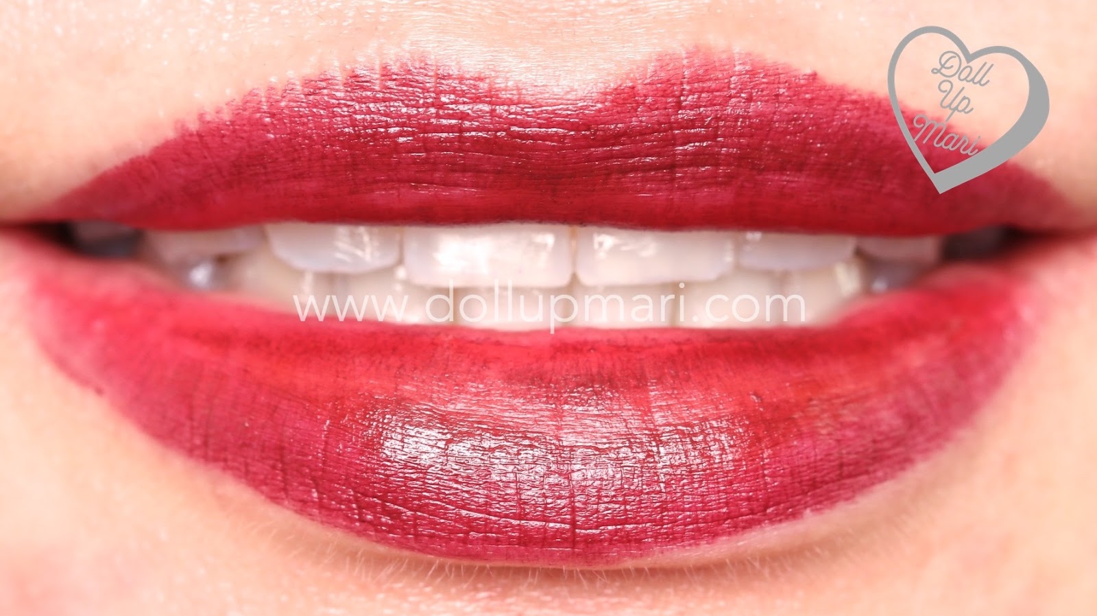 lip swatch of Superb Wine shade of AVON Perfectly Matte Lipstick 