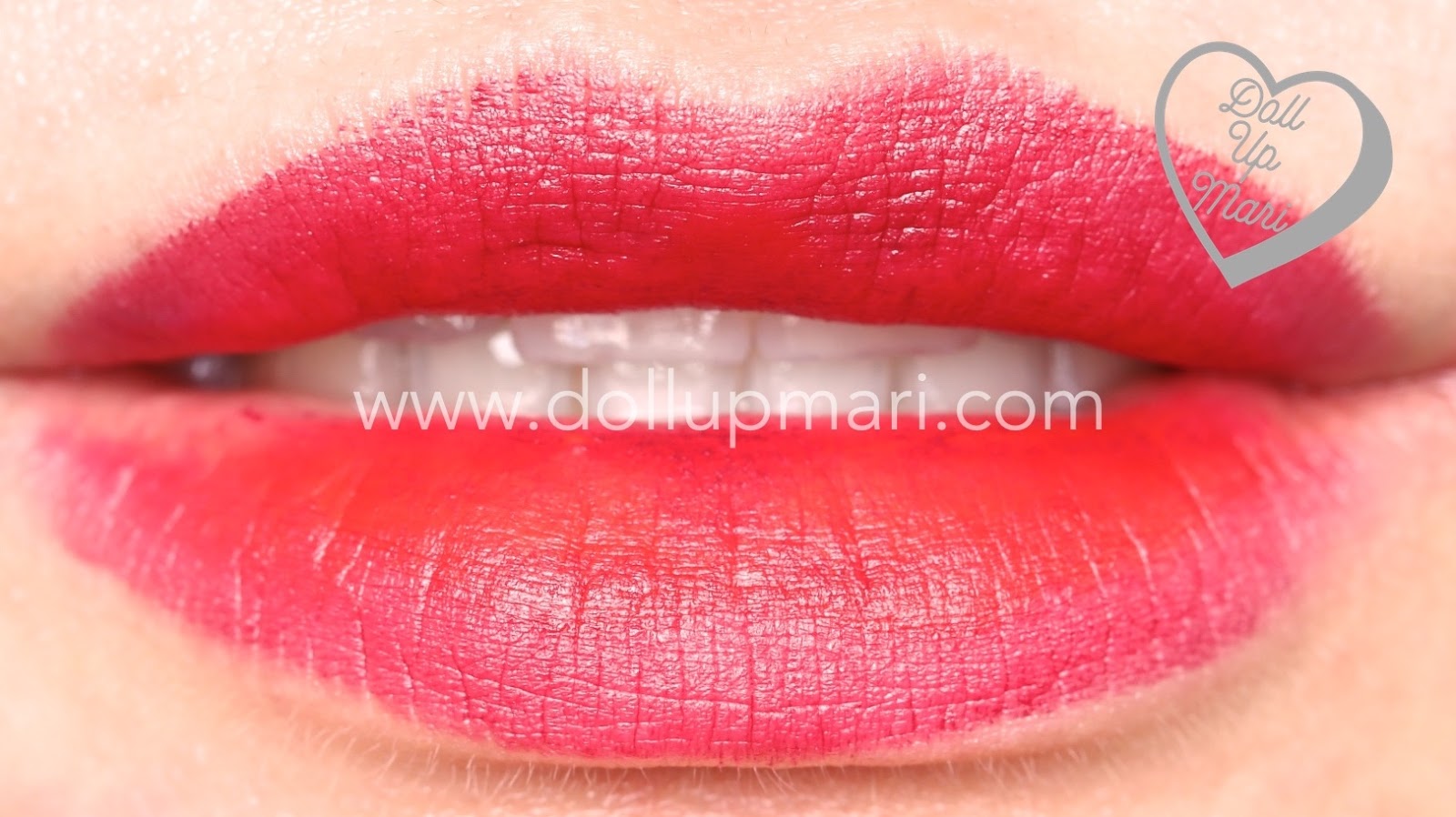 lip swatch of Wild Cherry shade of AVON Perfectly Matte Lipstick