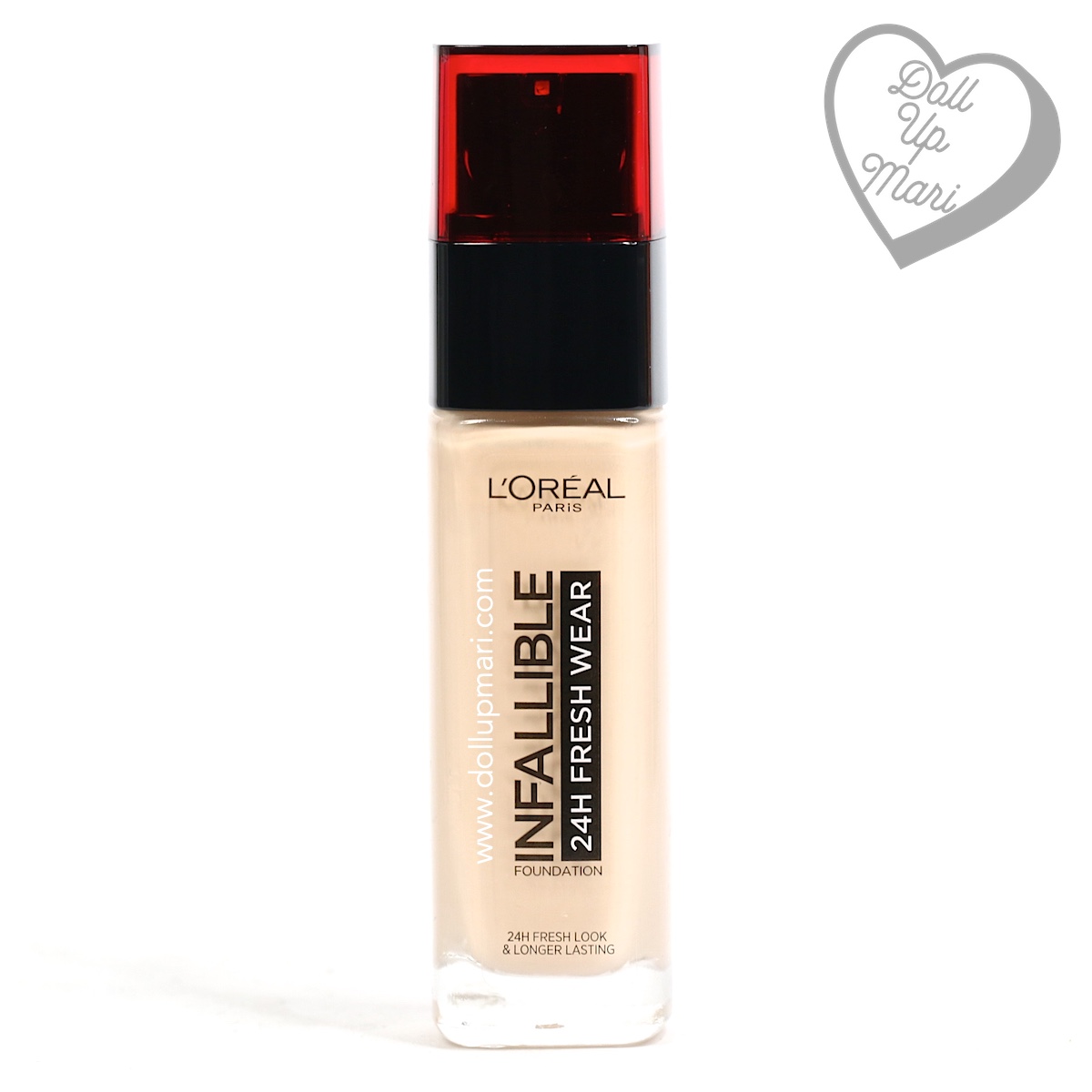 pack shot of L'Oréal Paris Infallible 24HR Fresh Wear Liquid Foundation SPF25PA+++ in shade Ivory