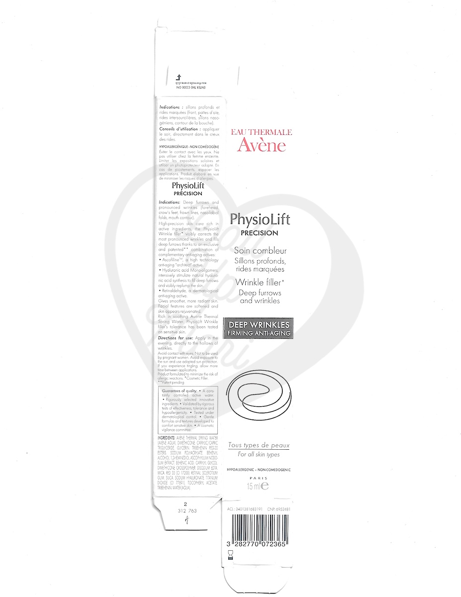 Box Scan of Avène PhysioLift Precision Wrinkle Filler 