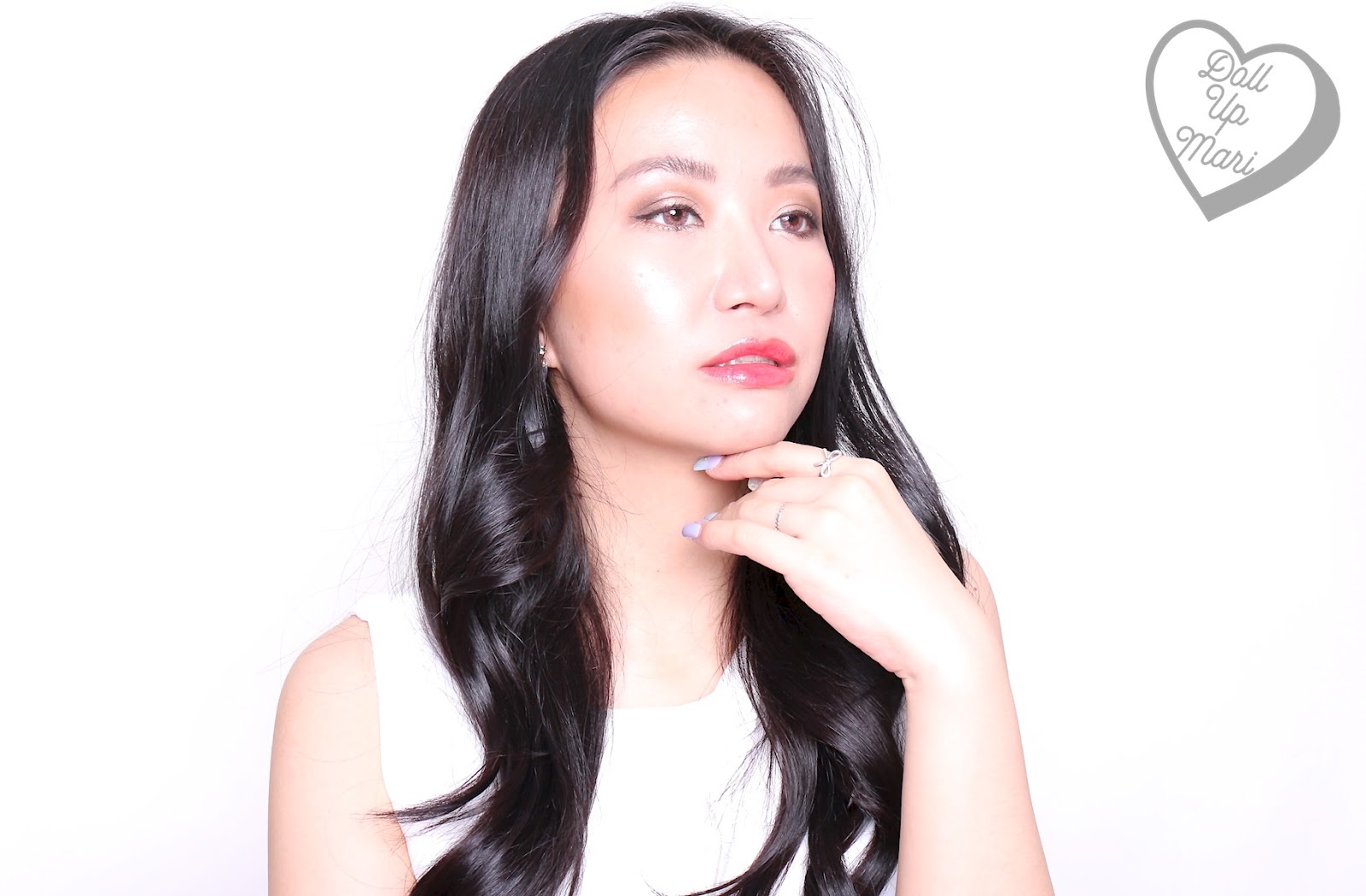 dollupmari wearing Very Berry shade of Fresh Sunglow by Mae Layug and Rei Germar Tinted Lipscreen SPF50PA+++