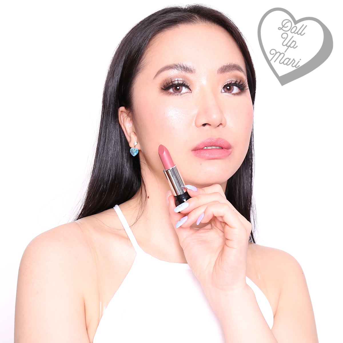 dollupmari wearing Silkygirl OMG! Powder Matte Lipcolor Lipstick (05-Rosewood)