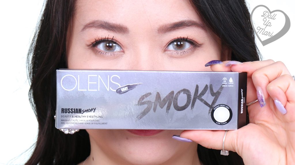 dollupmari zoom in with Olens Russian Smoky Contact Lens (Gray) box front
