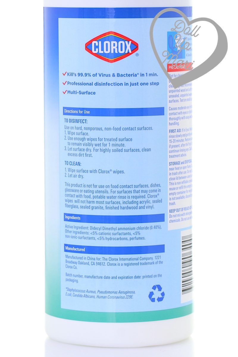 Clorox Expert Disinfecting Wipes (Fresh Scent) Directions for use and ingredients