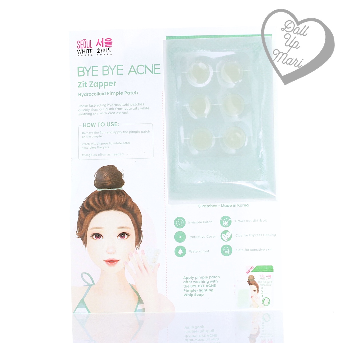 Pack shot of Seoul White Bye Bye Acne Zit Zapper Hydrocolloid Pimple Patch
